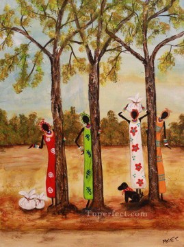 Afrika Werke - schwarze Frau in der Nähe von Bäumen afrikanisch